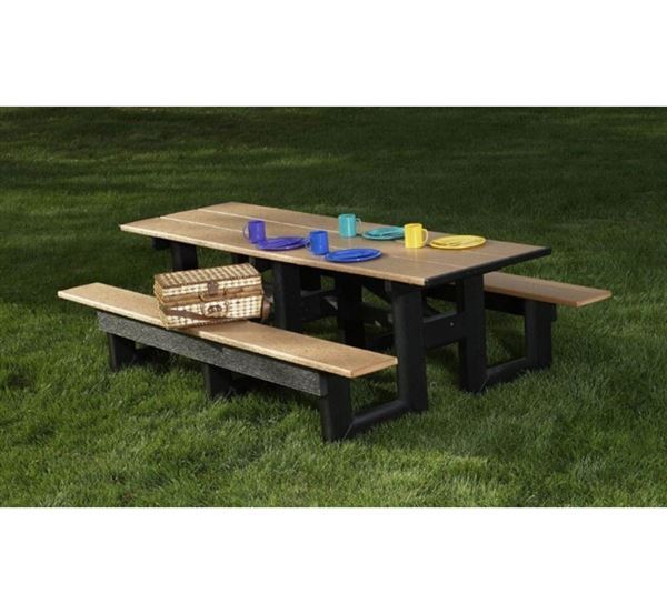 6 Ft Recycled Plastic Commercial Picnic Table Rectangular Seats 6