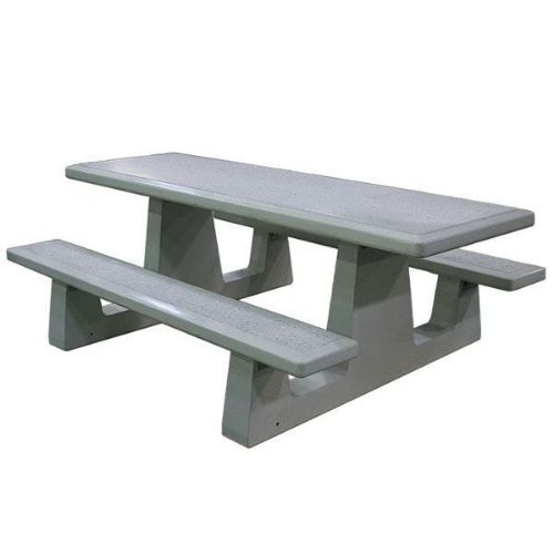 ADA Wheelchair Accessible Rectangular Concrete Picnic Table with Bolted Concrete Frame Seat 8 Adults 2200 lbs. Picnic Table Supplier